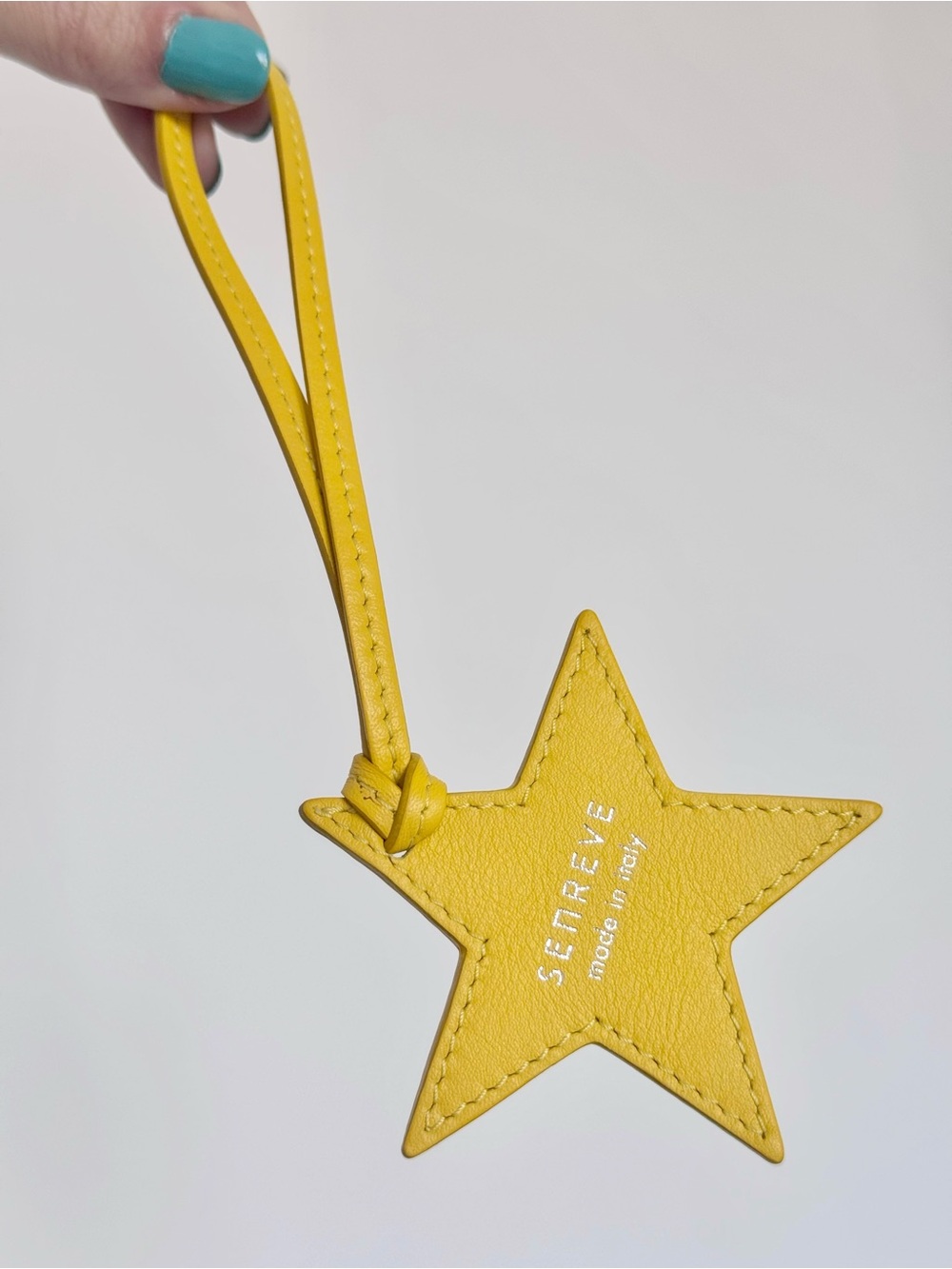 Senreve Yellow Star Bag Charm Luggage Tag Leather Celestial Y2K Fairy Whimsical